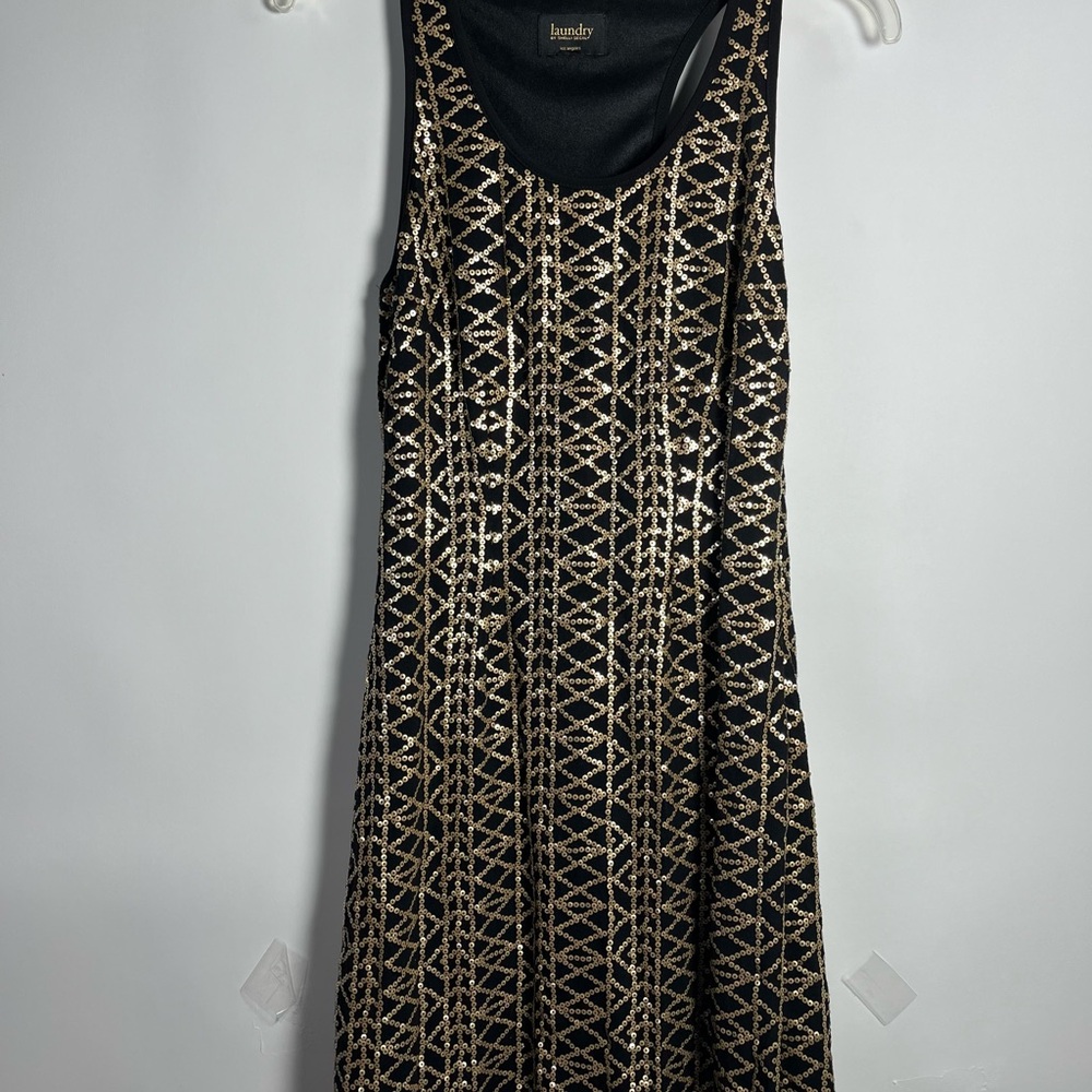 Laundry By Shelli Segal Gold and Brown Sheath‎ Mini Dress